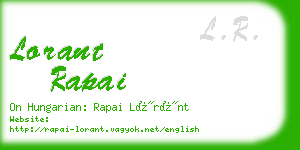 lorant rapai business card